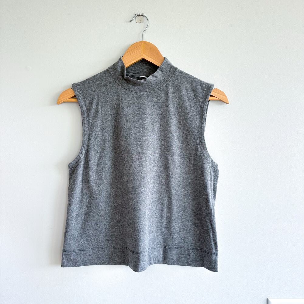 Kit and Ace Mock Neck Sleeveless Tank Top Gray S